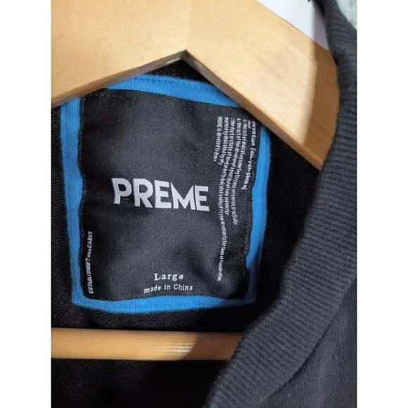 Preme Prism Rainbow Embroidered Crew Neck Pullover Sweatshirt Black Men's Large - Picture 7 of 11